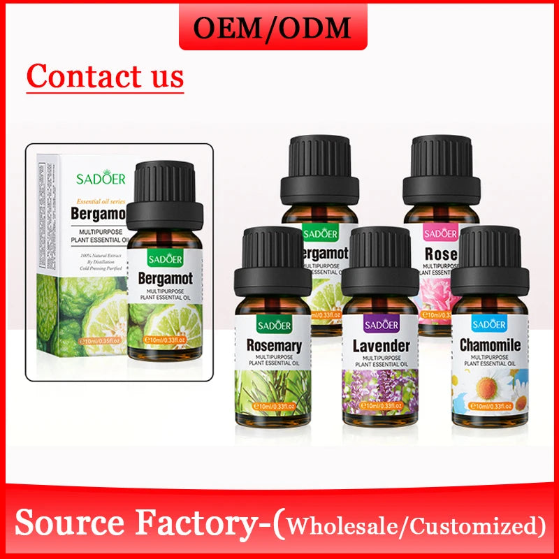 OEM Essential Oils Chamomile Lavender Rose Bergamot Rosemary Pure Diffuser Aroma Oil Candle Making Supplies Body Beauty Health