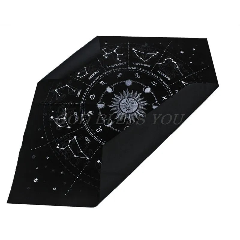 12 Constellations Tarot Card Tablecloth Velvet Divination Altar Cloth Board Game Fortune Astrology Oracle Card Pad Drop Ship