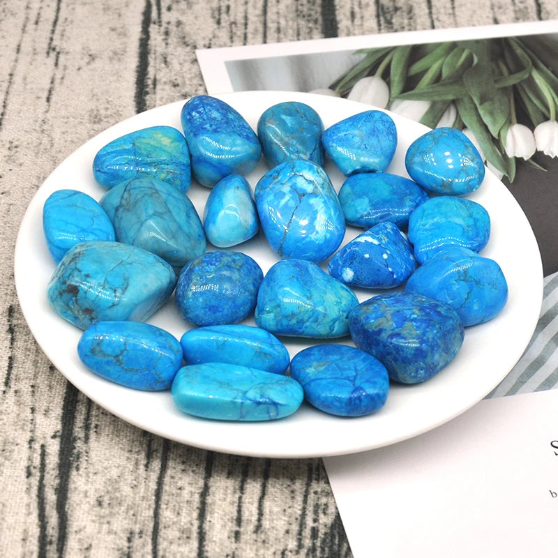 Natural Blue Turquoise Gravel Specimen Size Irregular Tumbled Stones Reiki Healing Crystals Quartzs Mineral Home Aquarium Decor