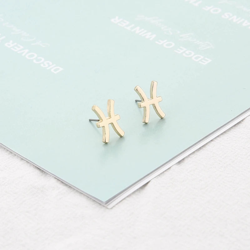 Todorova 12 Constellation Stud Earrings for Women Zodiac Sign Jewelry Astrology Leo Libra Aries Earrings Birthday Gifts