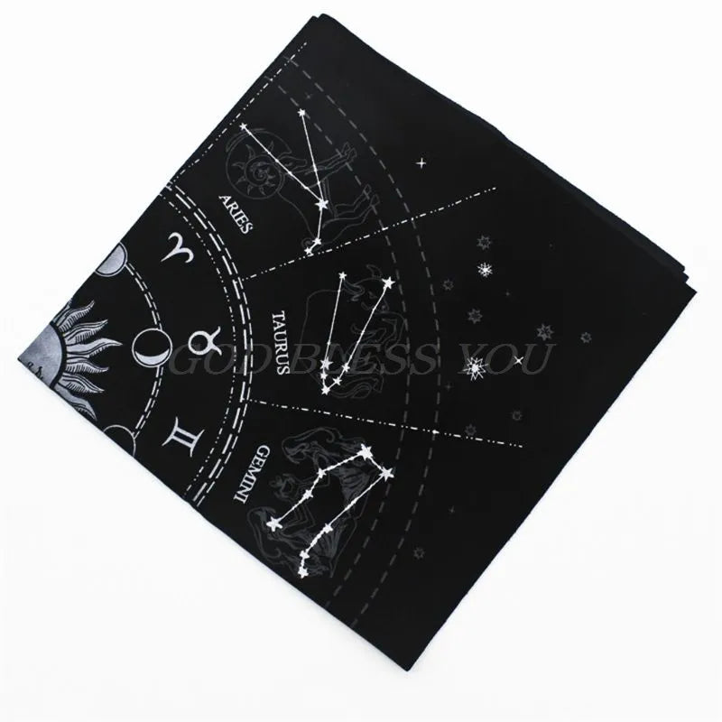 12 Constellations Tarot Card Tablecloth Velvet Divination Altar Cloth Board Game Fortune Astrology Oracle Card Pad Drop Ship