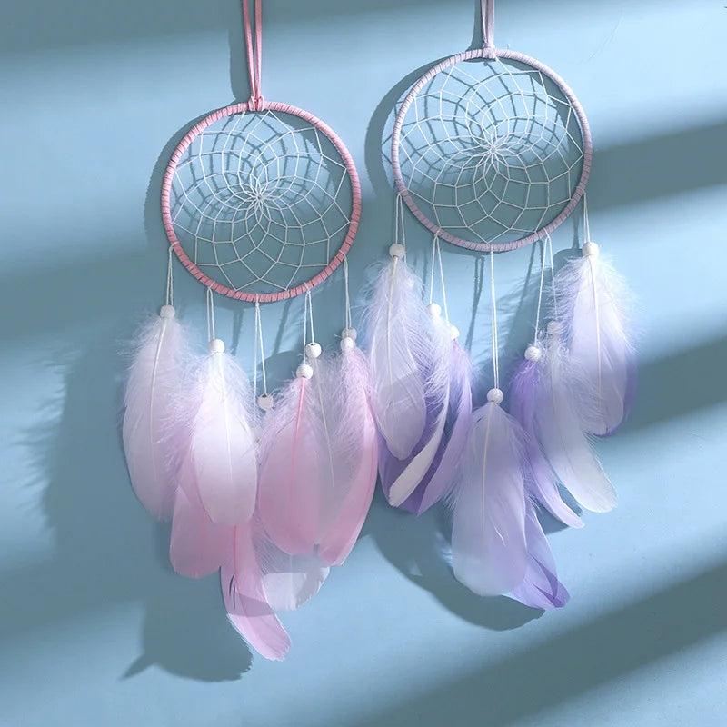 Dream Catcher Handmade Dreamcatcher Feather Wall Handmade Braided Wind Chimes Art For Wall Hanging Car Home Decoration Gifts