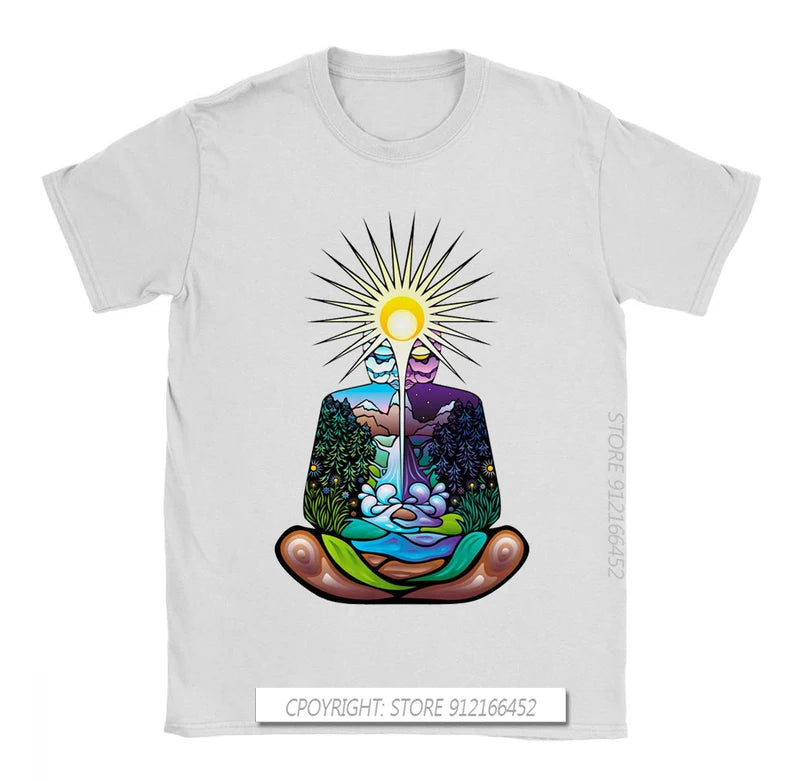 T-Shirt Meditation Chakra India Goa Spiritual Conscious Tree Sun Water Cool Pride Fashion Tshirt Tees Namaste