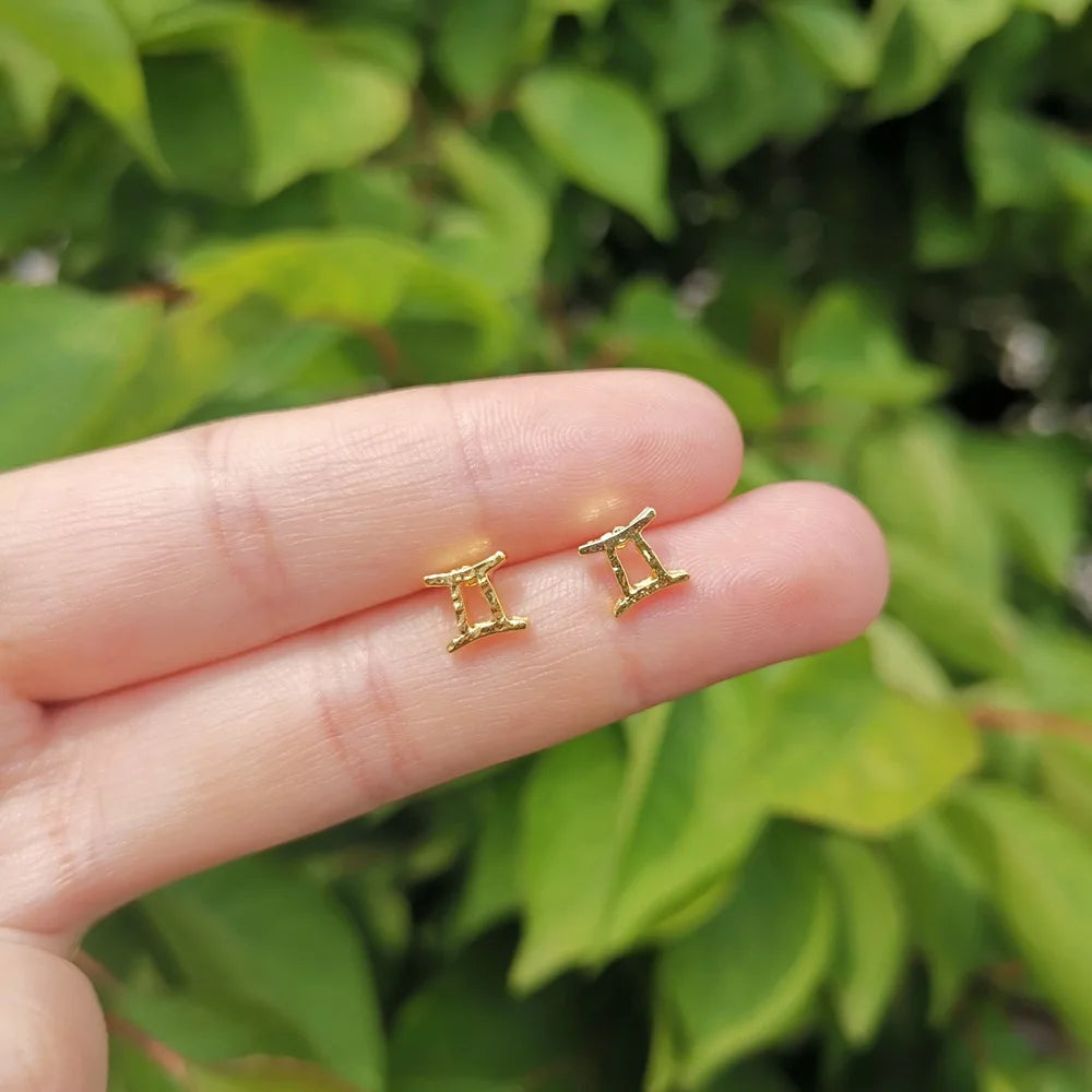 1Pair 12 Constellation Symbol Stud Earrings Virgo Leo Libra Aquarius Zodiac Cartilage Earrings Piercing Jewelry Birthday Gifts