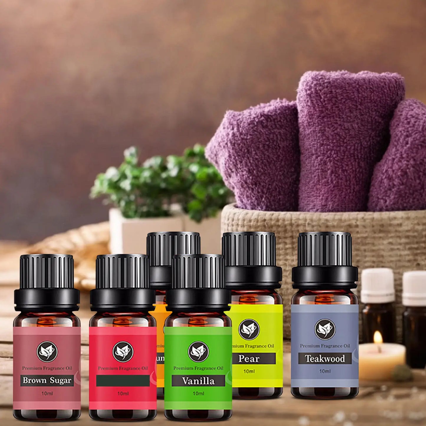 10ml 6 Bottles Aromatic Plant Fragrance Oil Aromatherapy Diffusers Freshening Air Relieve Stress Essential Oil