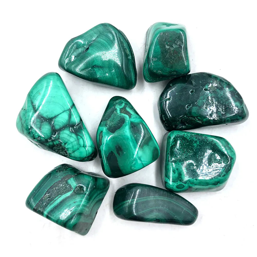 1pc Natural Malachite Tumbled Stone Crystals Reiki Healing Gemstone Crystal Mineral Home Room Decor Ornament Aquarium Decoration