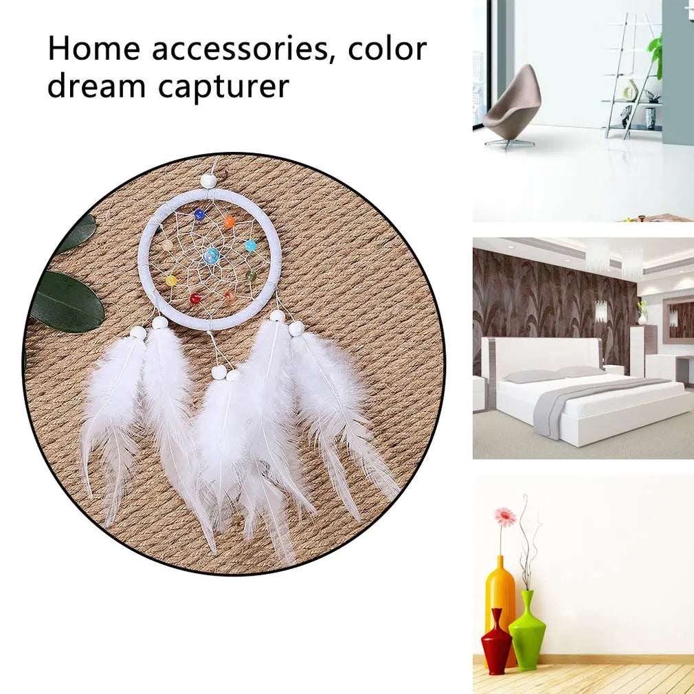 Handmad Dream Catcher Accessories Feather Pendant Decoration Ornament Circular Hanging Ornaments Car Home Decoration