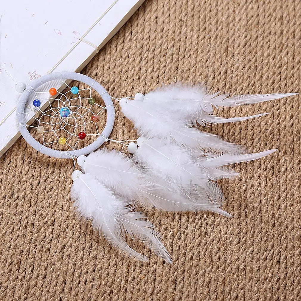 Handmad Dream Catcher Accessories Feather Pendant Decoration Ornament Circular Hanging Ornaments Car Home Decoration