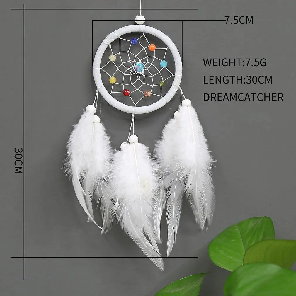 Dream Catcher  Accessories Feather Pendant Decoration Ornament CircularDark BrownOC-2017