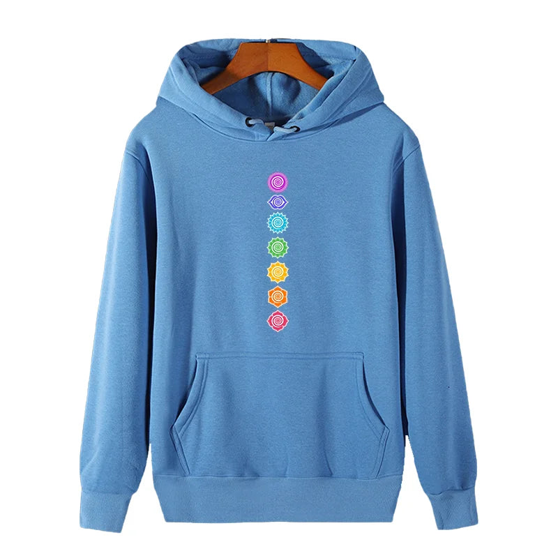 7 Chakras Spiritual Meditation Zen Om Buddhism Energy fashion graphic Hooded Shirt winter thick sweater hoodie fleece hoodie