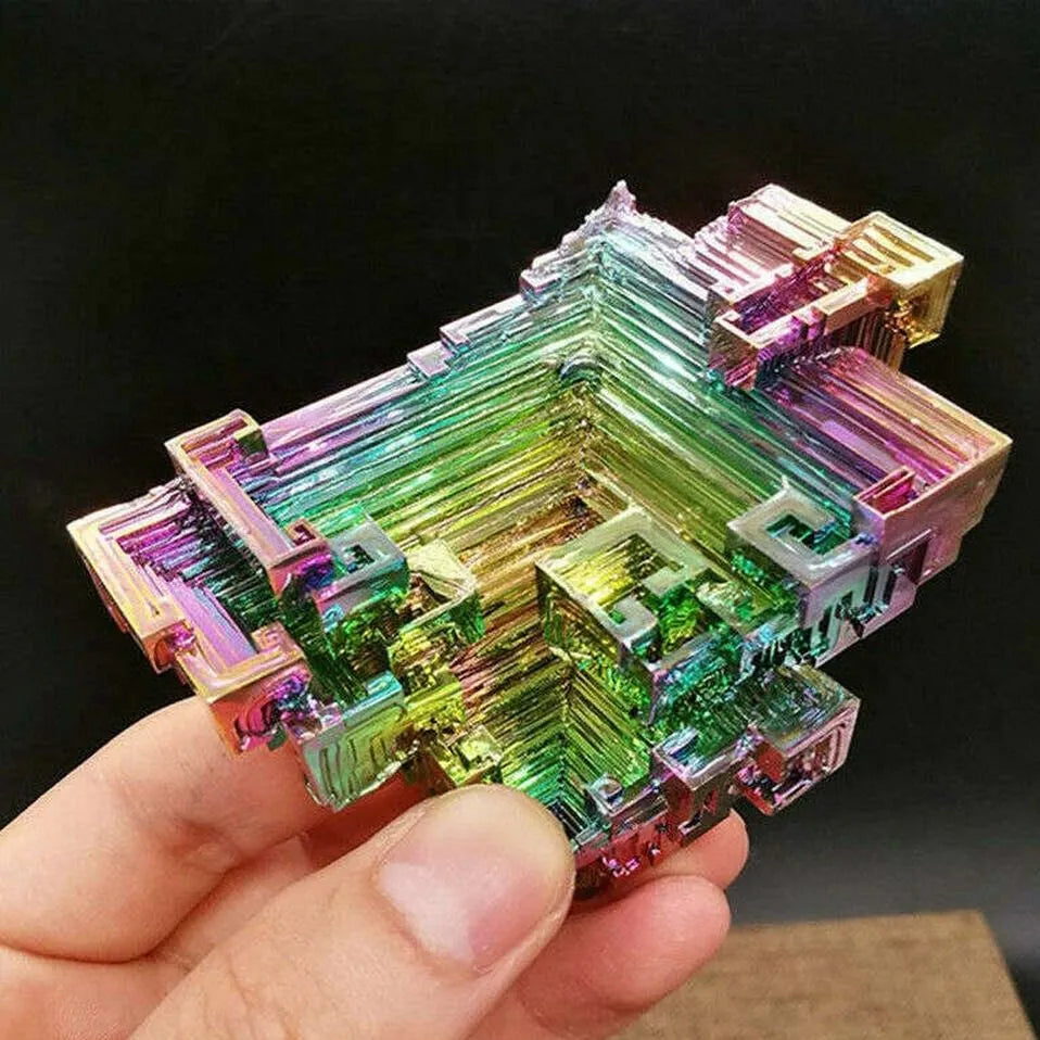 Natural Bismuth Tower Metal Mineral Pyramid Stones Gemstone Healing Stone Meditation Collection Or Decor Witchcraft Raw Crystals