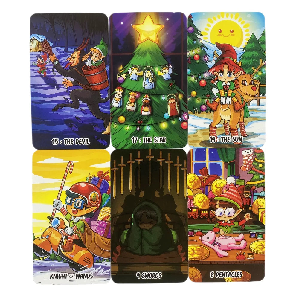 X'mas Elf Tarot Cards Christmas Green A 78 Deck Oracle English Visions Divination Edition Borad Playing Games