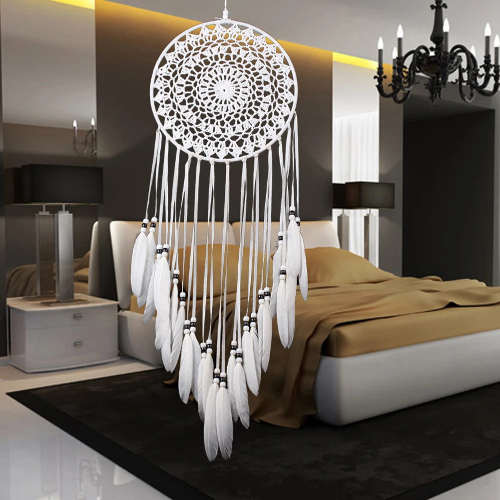 White Simple Decorative Creative Pattern Dream Catcher Wall Hanging Home Craft Gift Dreamcatcher Ornament Bedroom Decoration