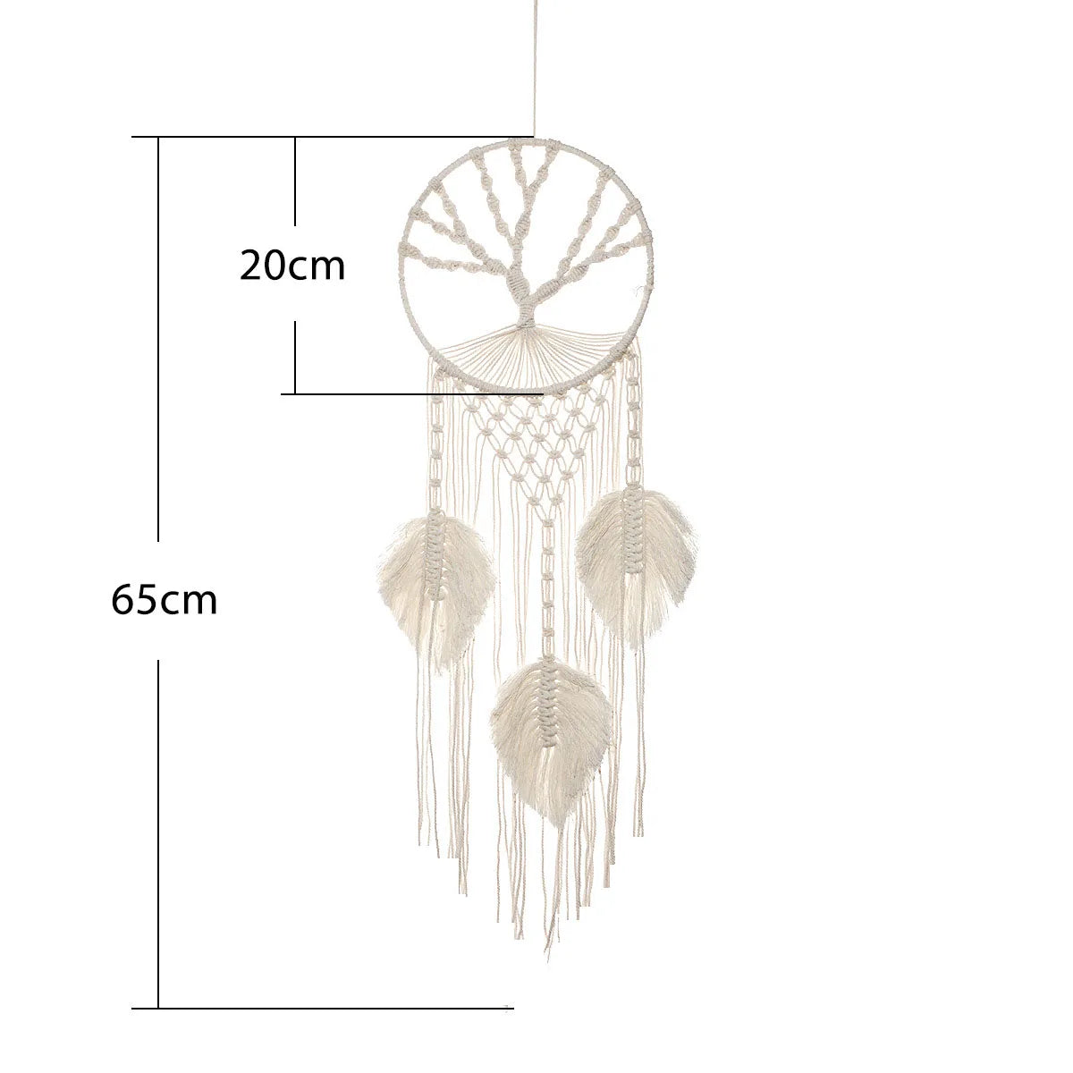 Nordic Style Macrame Tapestry Life Tree Leaves Dream Catcher Wall Hanging Tassel Home Room Kids Nursery Decor Gift