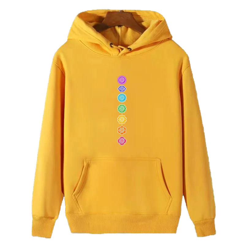 7 Chakras Spiritual Meditation Zen Om Buddhism Energy fashion graphic Hooded Shirt winter thick sweater hoodie fleece hoodie