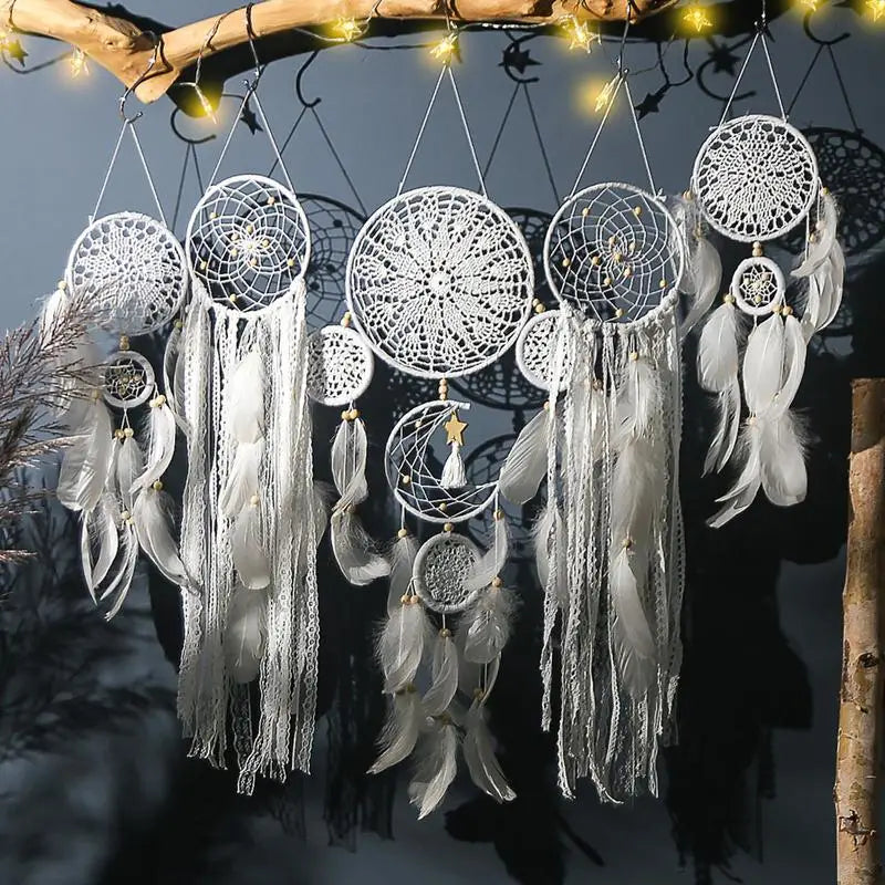 5pcs/set Dream Catchers Home Decor Boho Handmade Macrame Dream Catchers Wall Art Hangings Ornaments For Baby Room Nursery