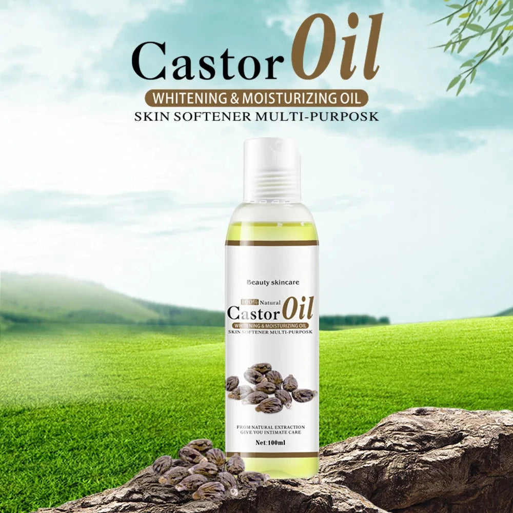 Skin Care Pure Natural Castor Bean Essential Oil Anti-Aging Lymphatic Detox Oil SPA Suitable for Body Relaxing Massage Oil