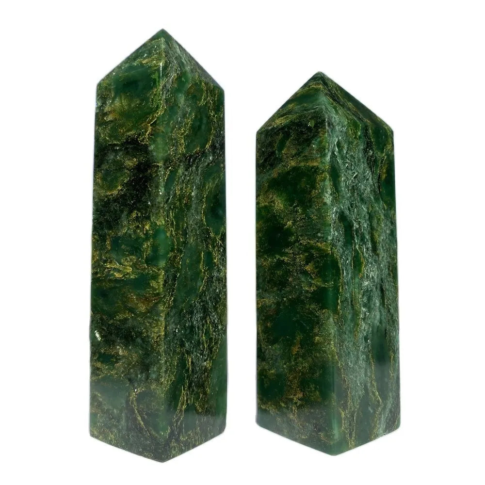 Natural Crystal Raw Gemstone Emerald Obelisk Wand Tower Healing Ornament Point Home Decoration  Energy Mineral Reiki  Gift Stone